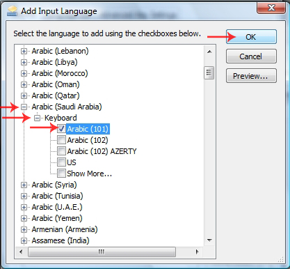 Activate Arabic Keyboard Windows Vista